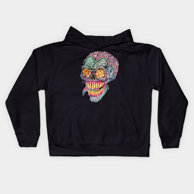 Demon Brain Head Kids Hoodie by Robisrael